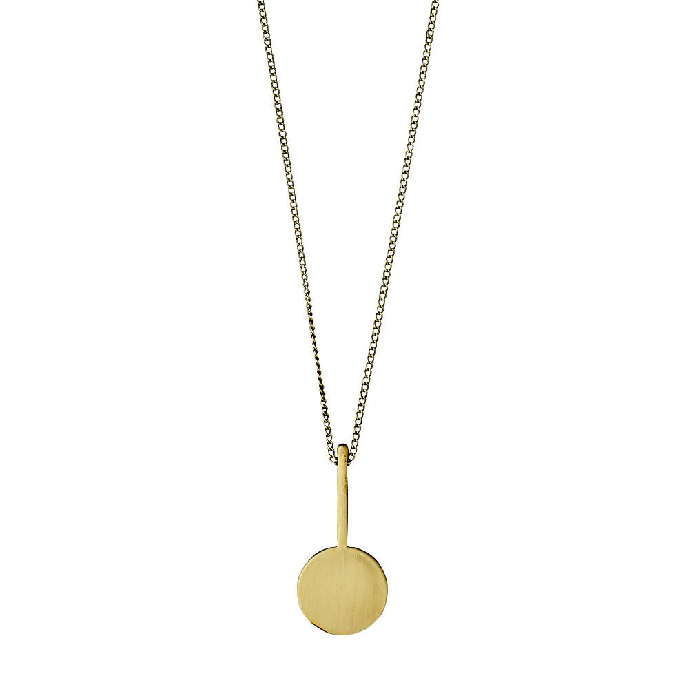 colier cu pandantiv in forma de disc placat cu aur 14k