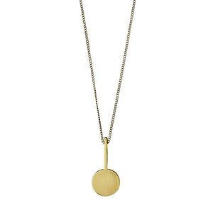 colier cu pandantiv in forma de disc placat cu aur 14k